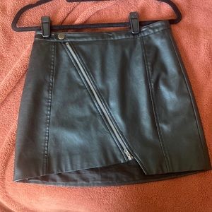 Asymmetrical Leather Skirt